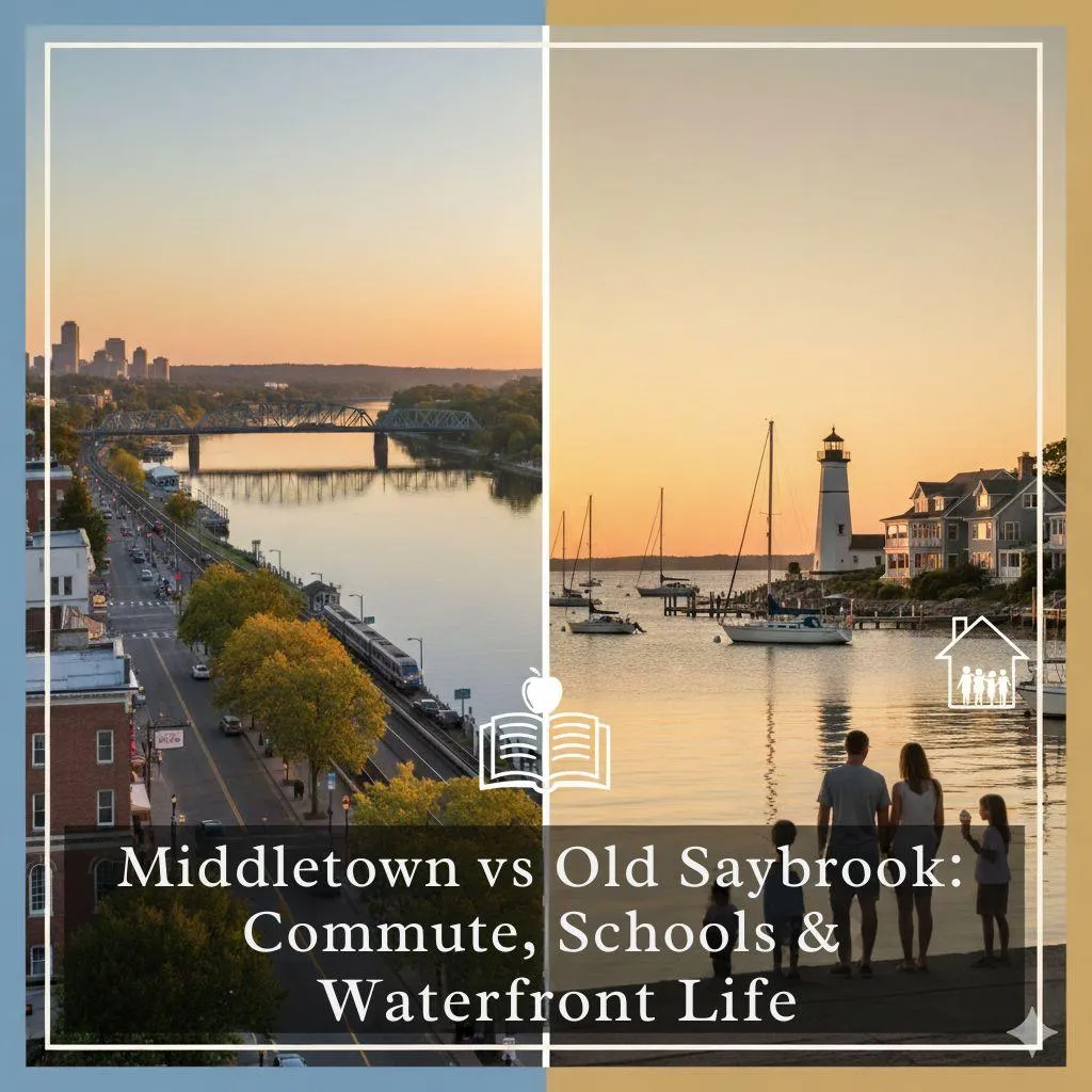 Middletown or Old Saybrook? Comparing Commute, Schools & Waterfront Living in Connecticut 🌊