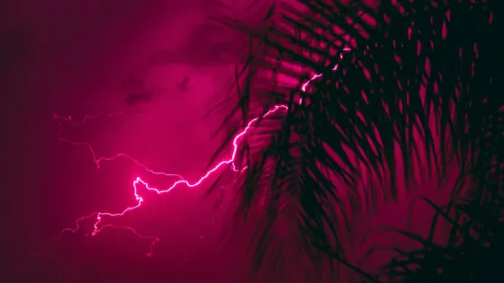 pink lightning storm