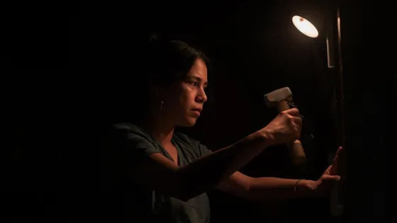 woman with hammer