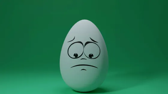 stressed faced egg
