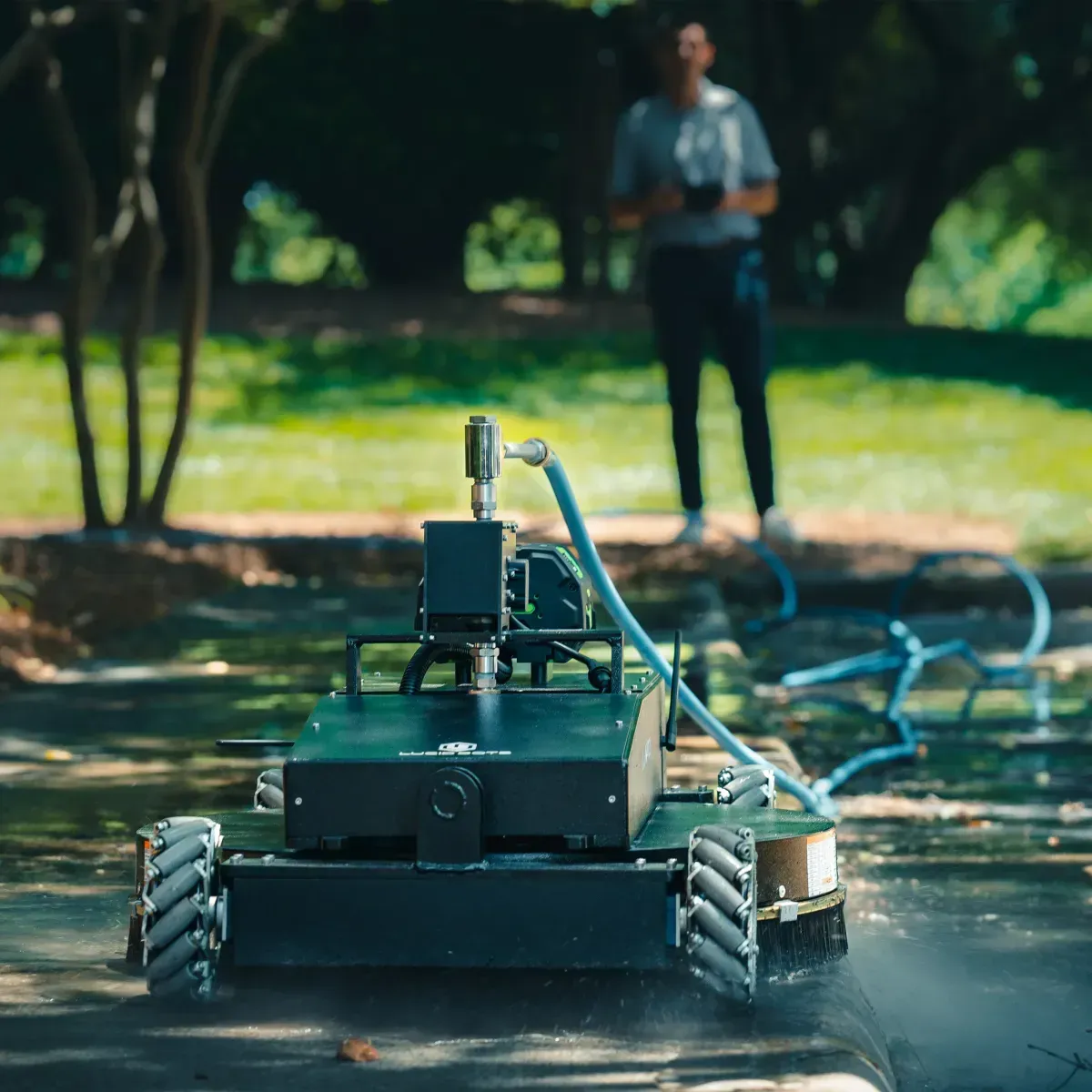 Lavo Bot In Action Sidewalk Cleaning
