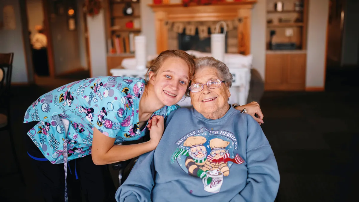 A caregiver supporting senior well-being