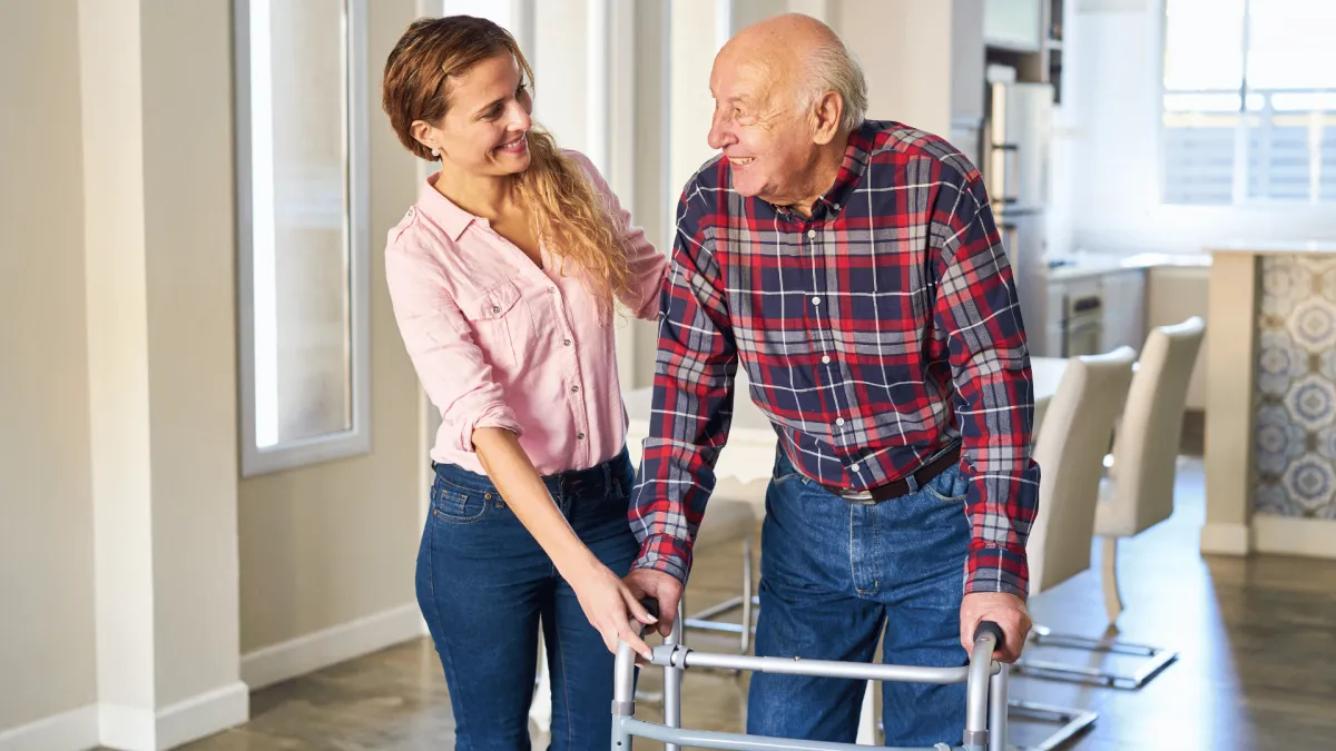 Senior receiving a safe and comfortable home care