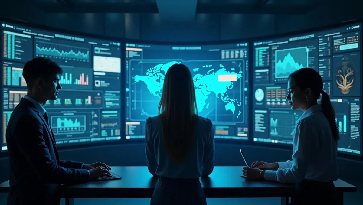 AI-Powered Customer Service Team Analyzing Global Engagement Data