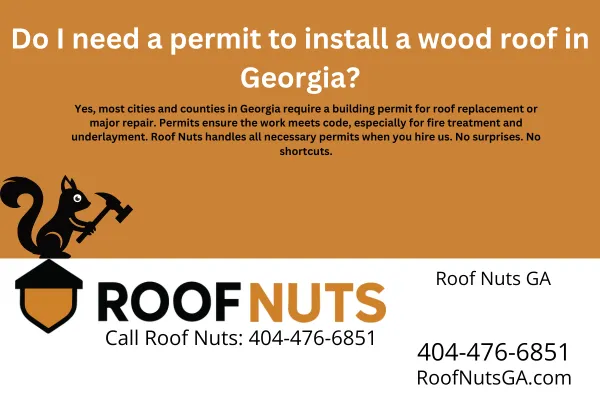 Do I need a permit to install a wood roof in Georgia?