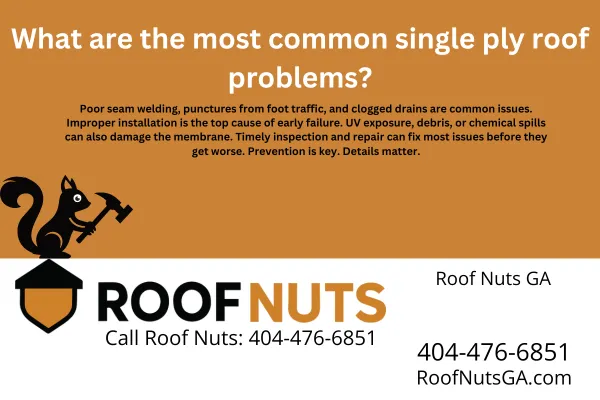 What are the most common single ply roof problems?