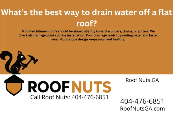 What’s the best way to drain water off a flat roof?
