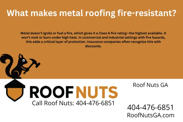 Industrial metal roofing has a Class A fire rating—the highest available—because it won’t ignite or fuel flames. Learn why this matters for Georgia businesses and how it may lower insurance costs.