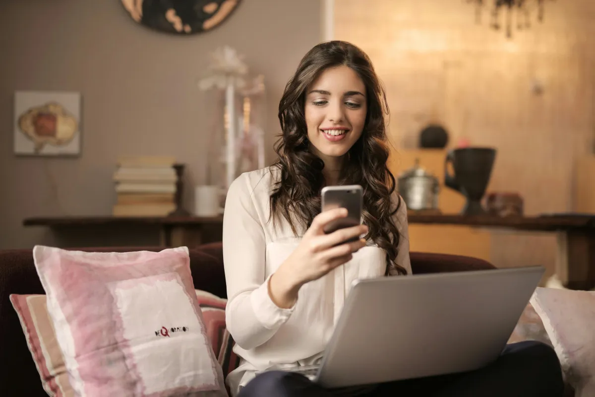 The girl is on phone and using social media