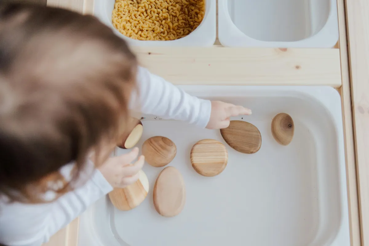 montessori student working