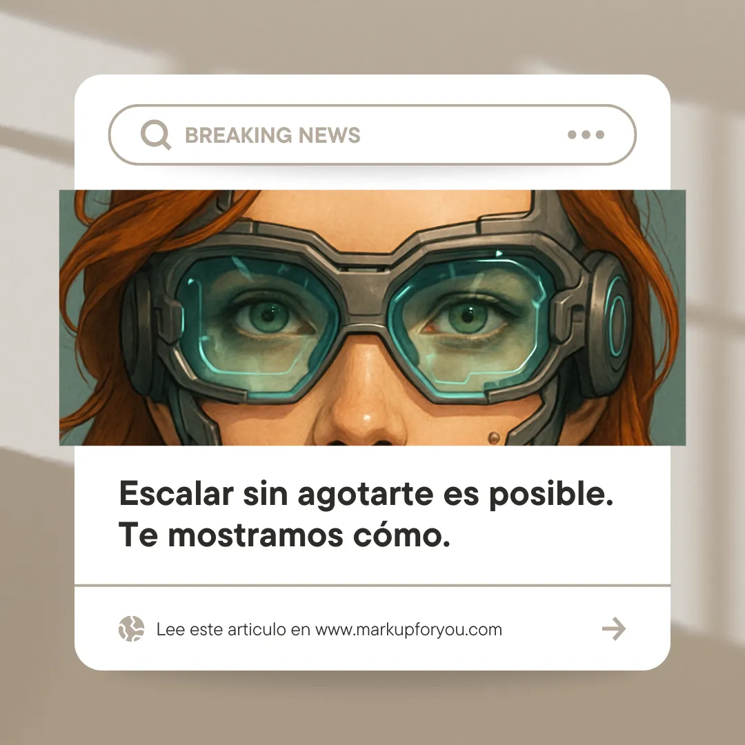 Portada del blog sobre escalar sin agotarte – MARKUP