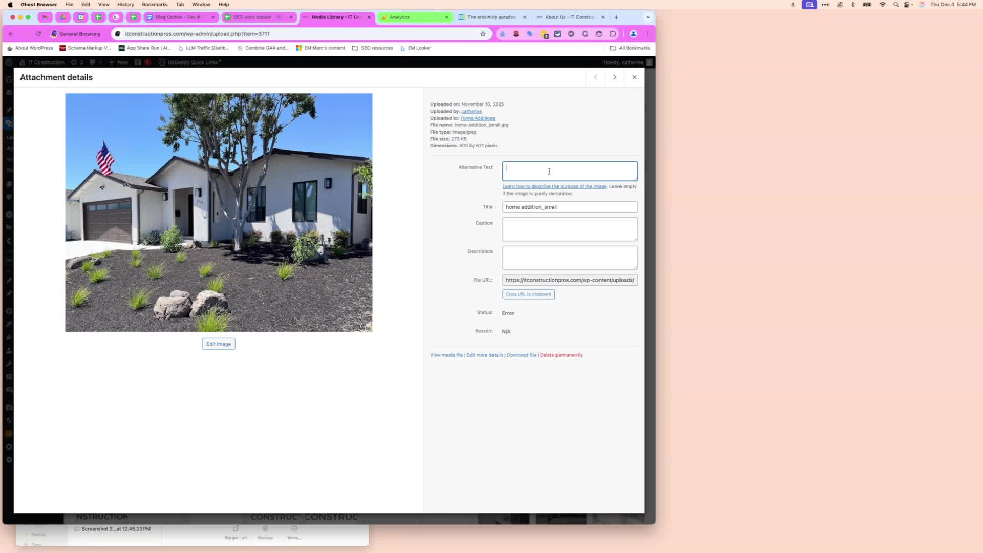 Adding Alt Text to IT Construction Media Library