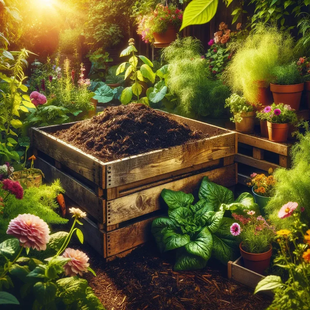 How to effectively compost in an organic garden setting.