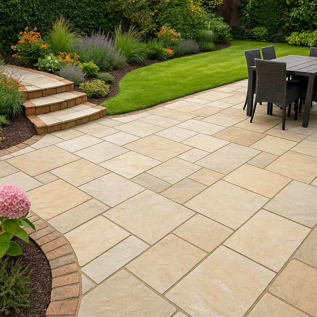 Image of Limestone Paving in a Dublin Garden