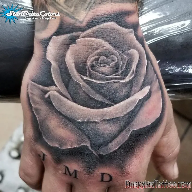 Black and Gray Rose Tattoo