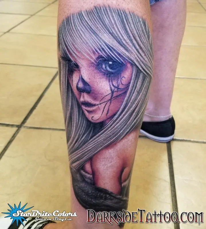 Color Day of the Dead Pin-up Tattoo