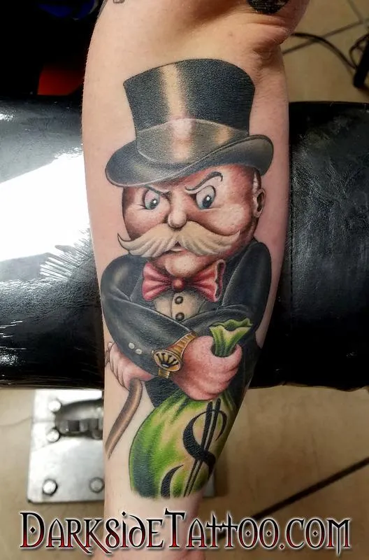 Color Monopoly Man Tattoo
