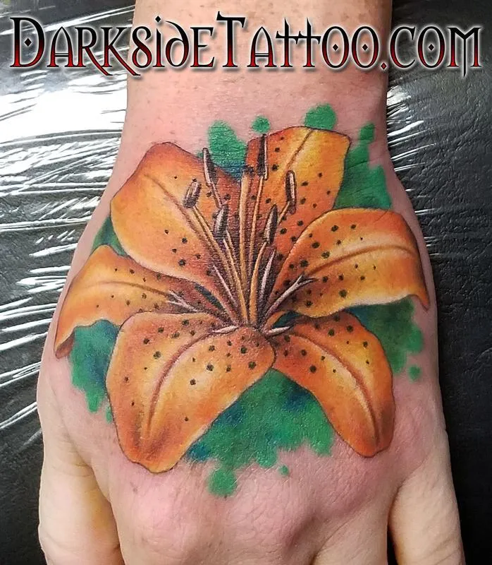 Color Tiger Lily Tattoo