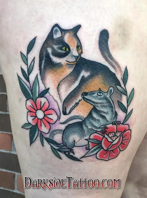Cat and Mouse Tattoo