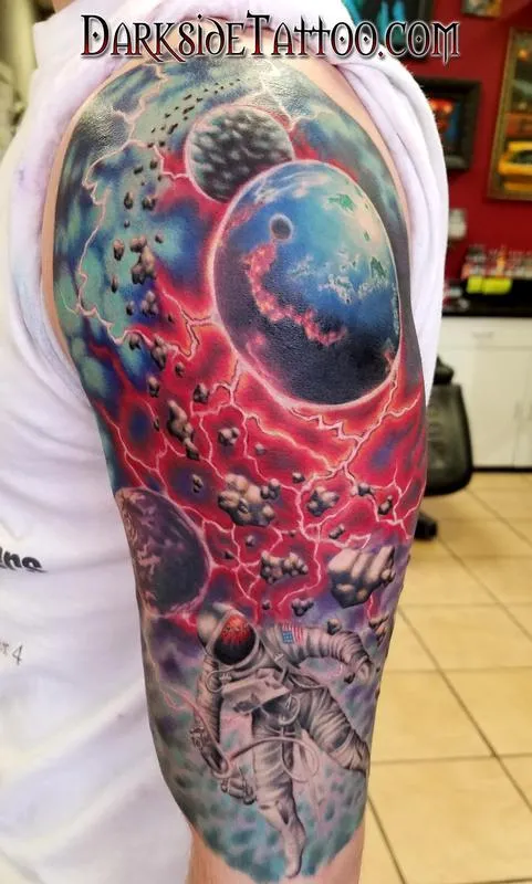 Color Astronaut Space Scene