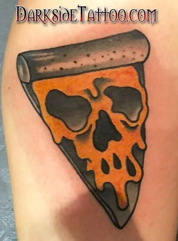 Color Traditional Pizza Tattoo