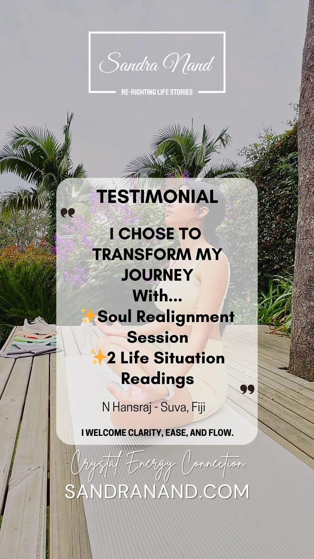 I Walked Away Feeling Reassured And Optimistic - Soul Signature Sessions  by N Hansraj - Suva, Fiji
