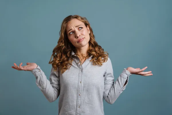 Woman questioning a decision