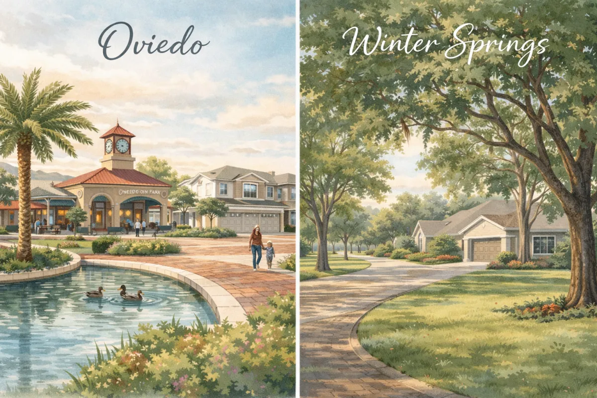 Oviedo vs Winter Springs neighborhood comparison in Seminole County Florida