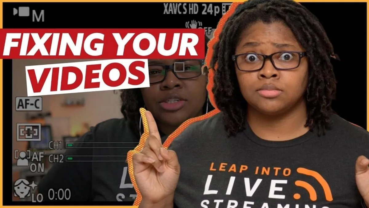 Diana pointing to the words "Fixing Your Videos"