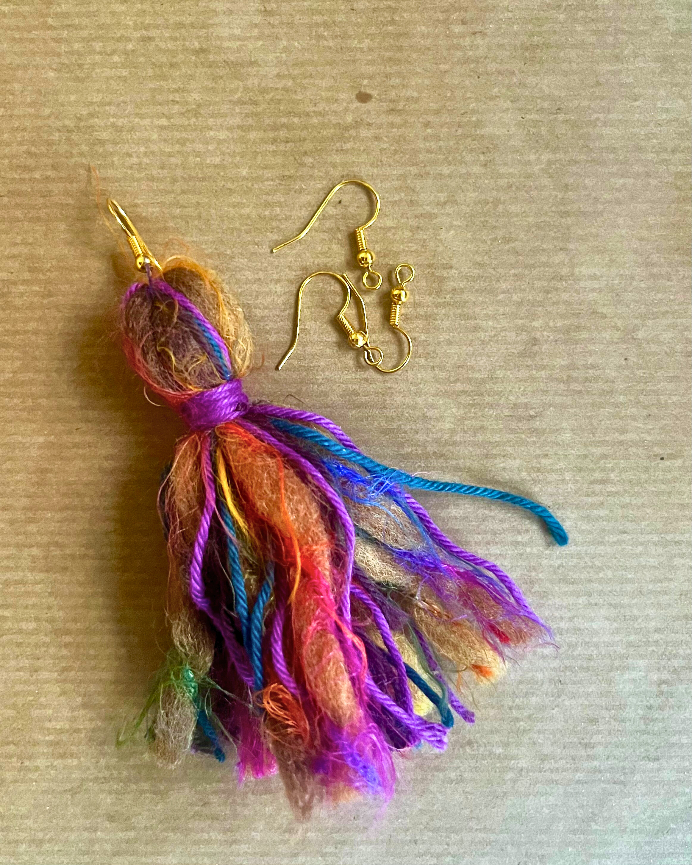 Diy Tassel earring from wool