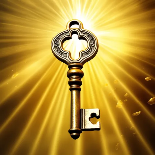 A large golden key.