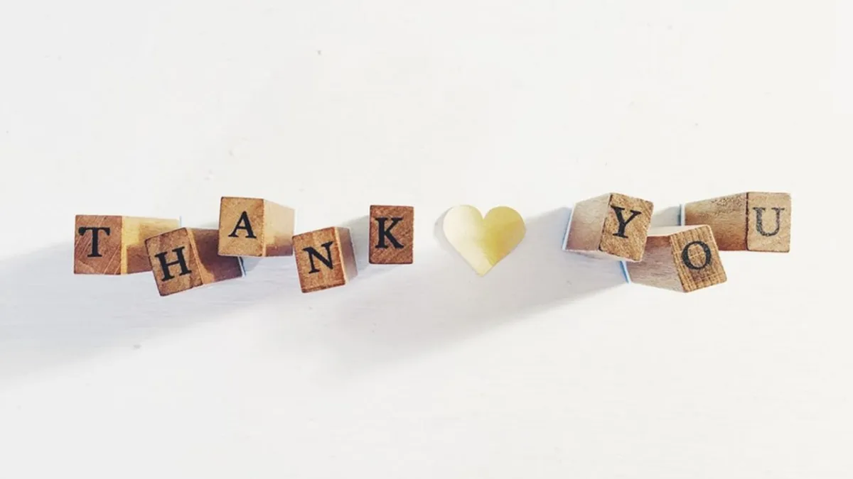 blocks saying thank you