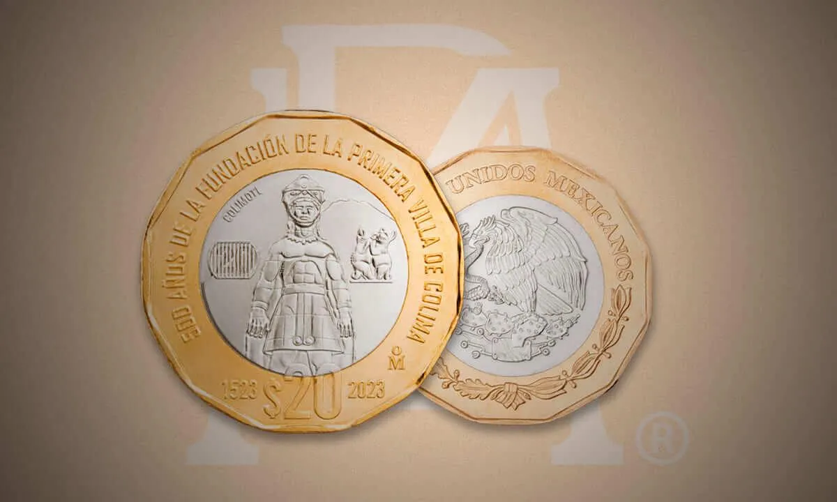 Nueva moneda de 20 pesos: Banxico conmemora 500 años de la Villa de Colima