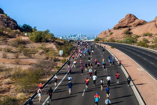 The Phoenix Rock ’n’ Roll Half Marathon is a mainly urban race with some desert landscape portions. Photo credit: Nils Nilsen/Rock ’n’ Roll Running