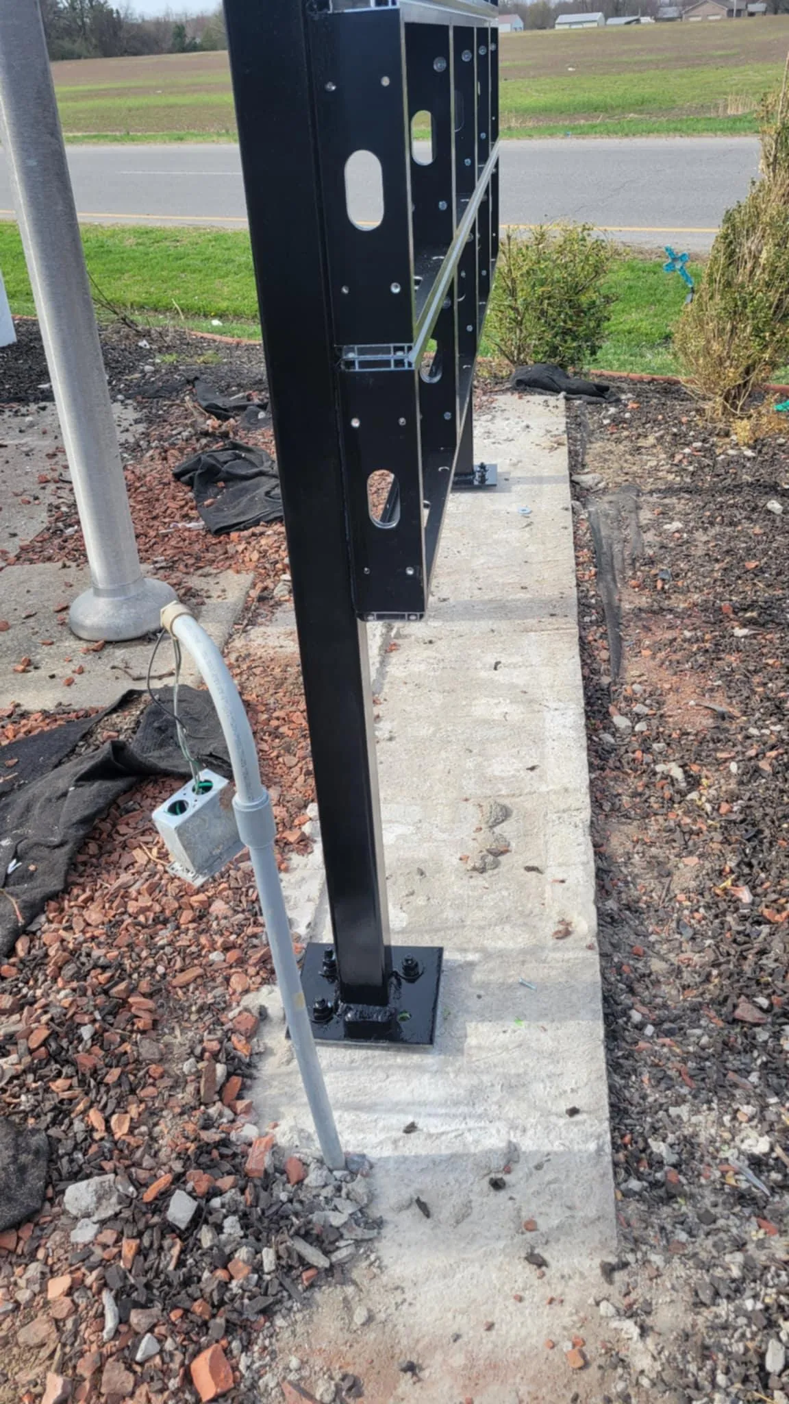 Mounting frame to concrete foundation