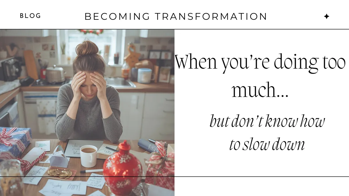 woman at kitchen table with gift wrap bills overwhelm