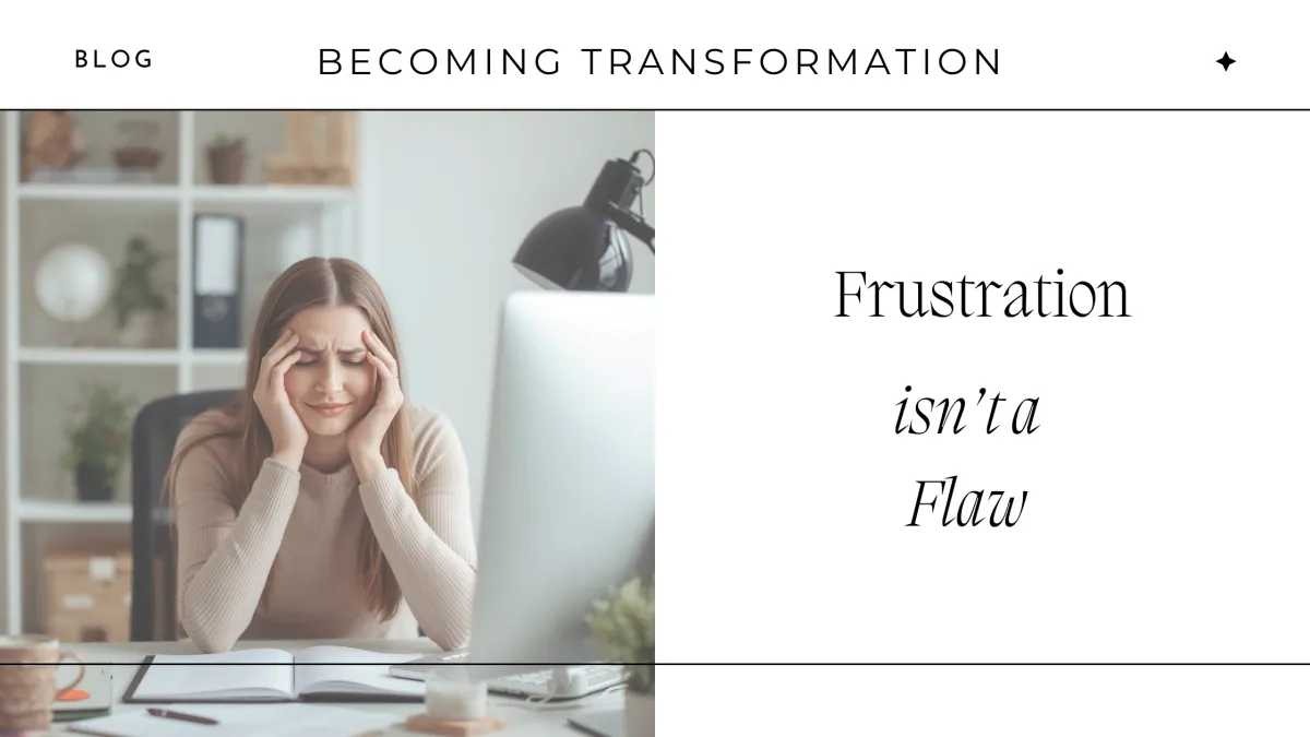 woman at a desk feeling frustrated