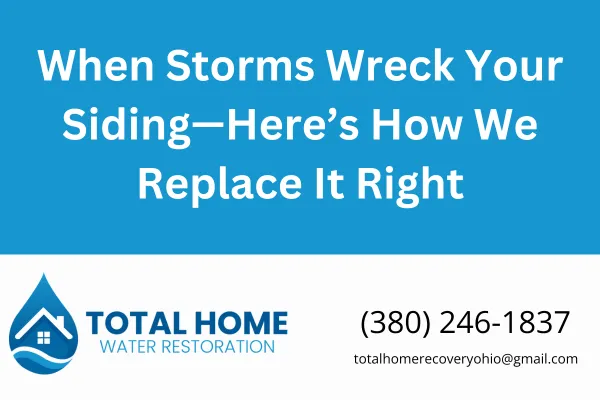Learn how to handle siding damage after a storm in Grove City, OH. Discover signs you need new siding, insurance tips, and expert help from Total Home Water Restoration.