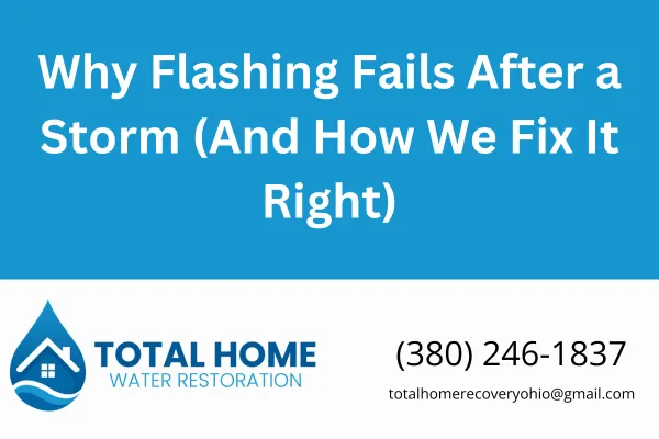 Learn what causes roof flashing to fail after a storm and how Total Home Water Restoration in Grove City fixes it correctly the first time. Fast, honest storm damage repair from local pros.