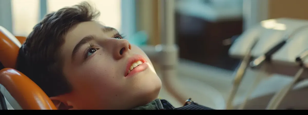 young man in dental chair