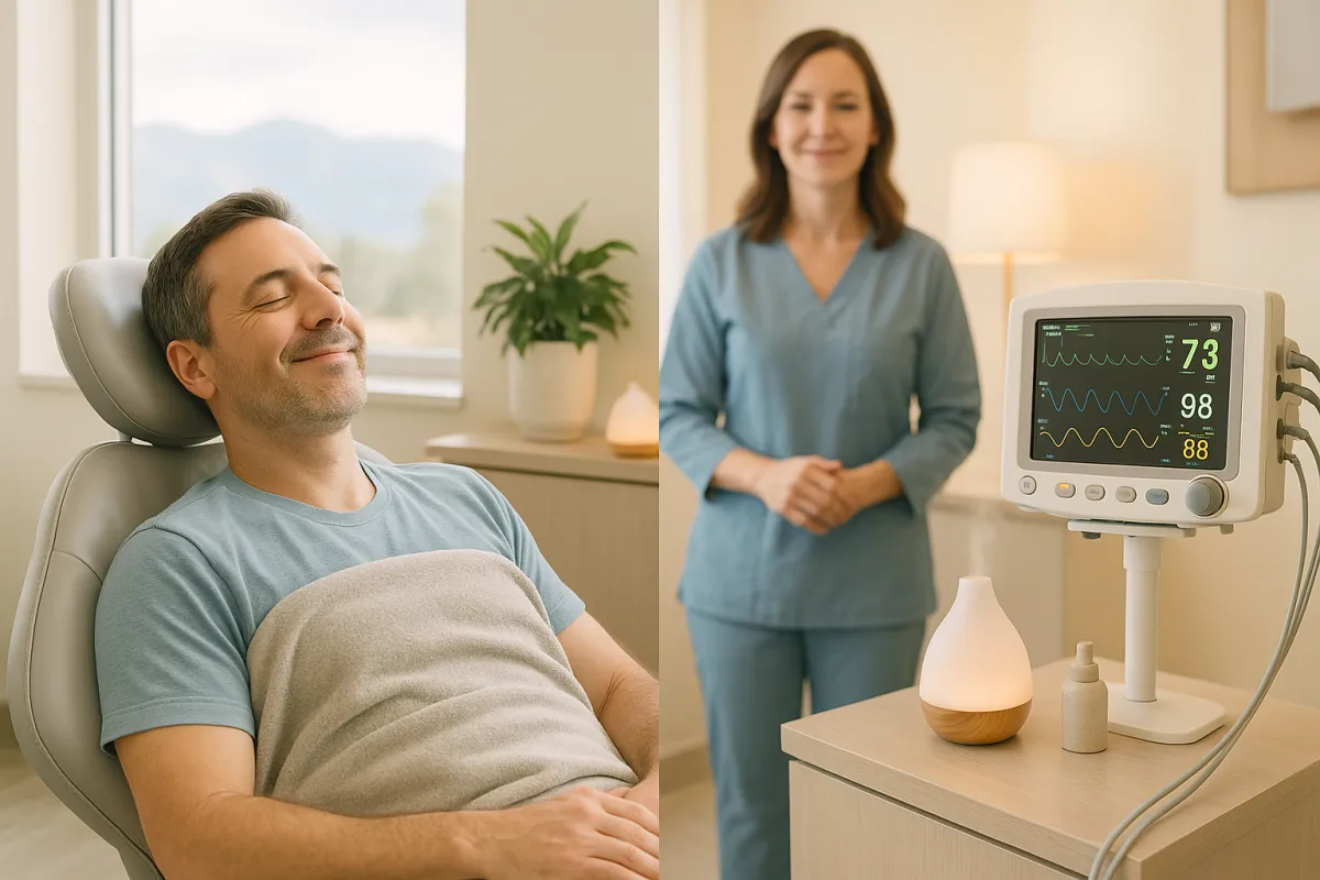 Patient looking relaxed just before dental procedure