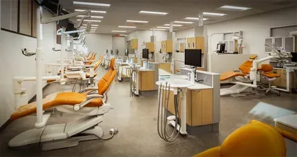 dental training lab with dental chairs