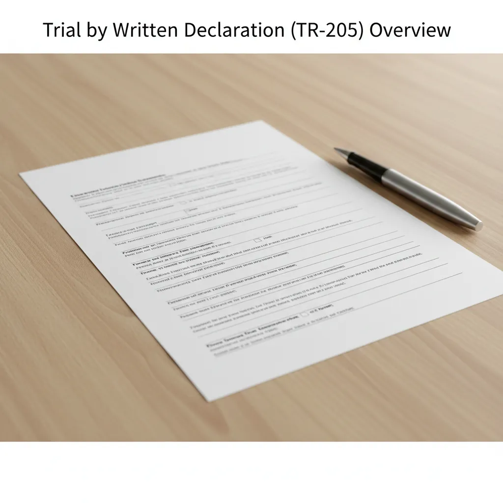 Trial by Written Declaration in California: Why Many Drivers Use TR‑205 Instead of Racing to Court