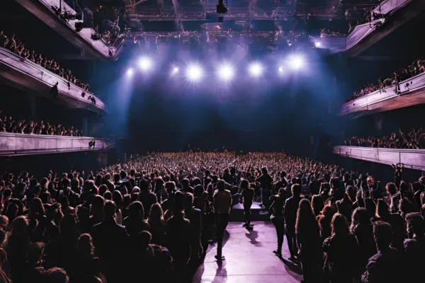 A crowd during a concert in a venue