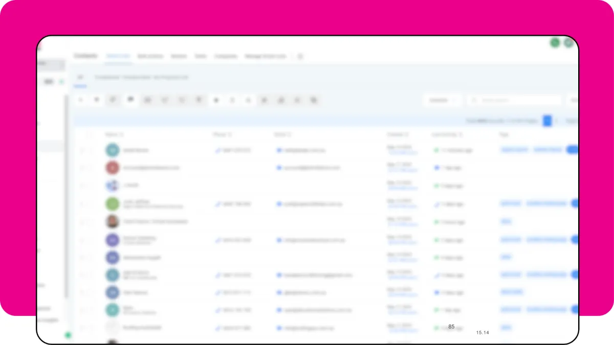 Lead Monsta CRM contacts management dashboard.