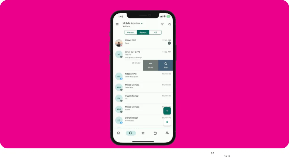 screenshot of the lead monsta mobile app on a phone