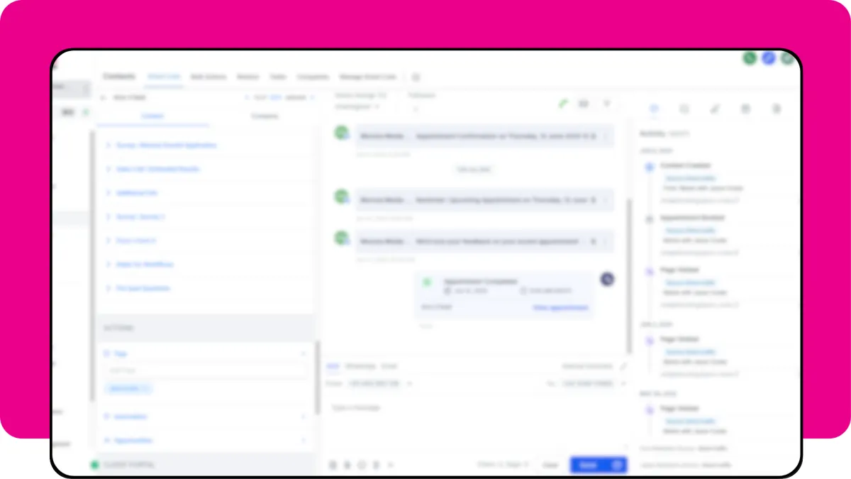 Screenshot of the lead monsta contacts hub