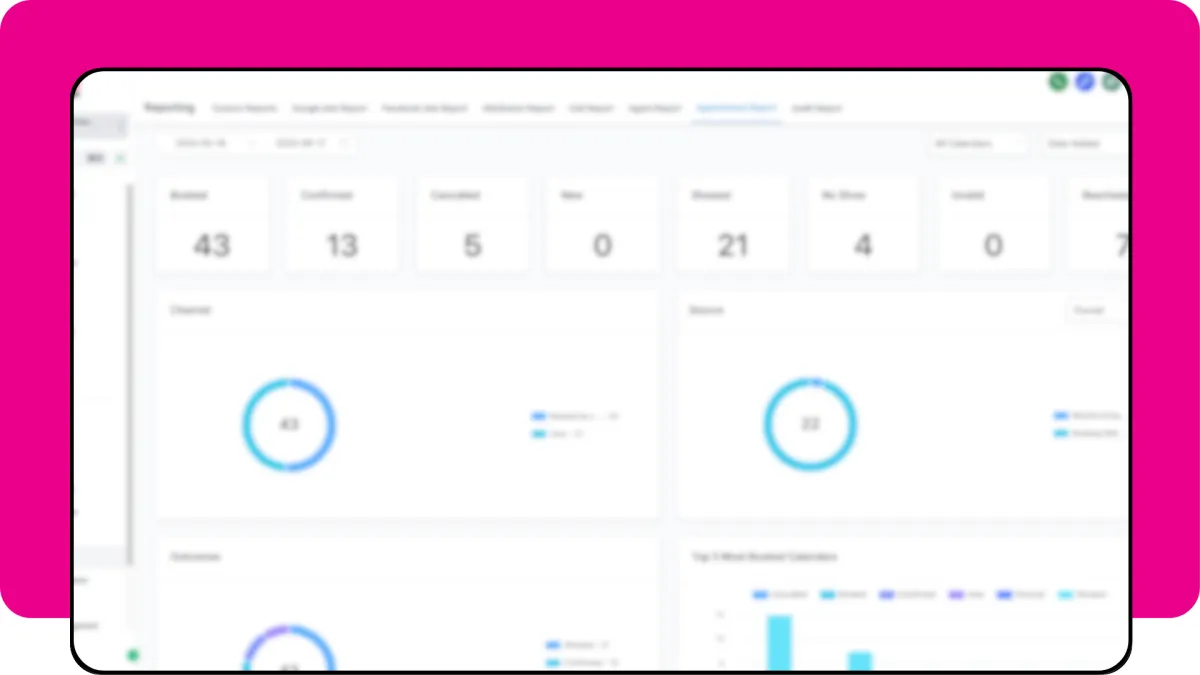Screenshot of the lead monsta reporting section