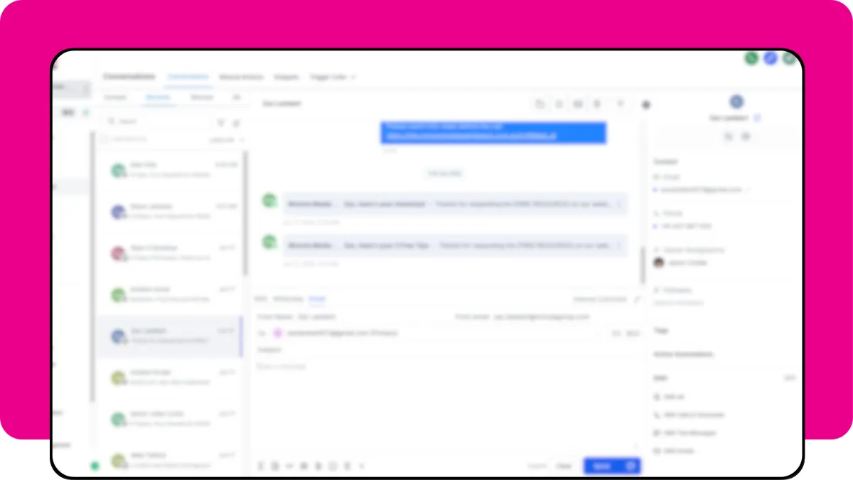 Screenshot of the lead monsta conversations hub