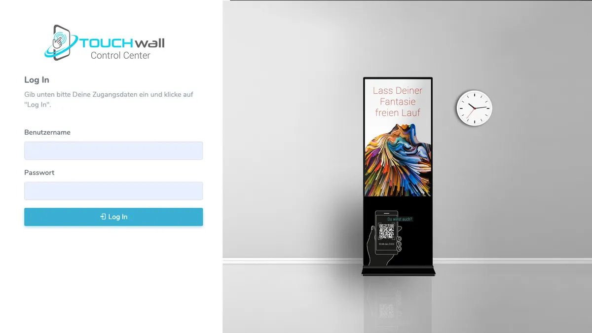 „TOUCHwall ControlCenter – zentrale Steuerung für Inhalte, Zeitpläne und Funktionen aller Digital Signage Stelen über eine intuitive Web-Oberfläche.“